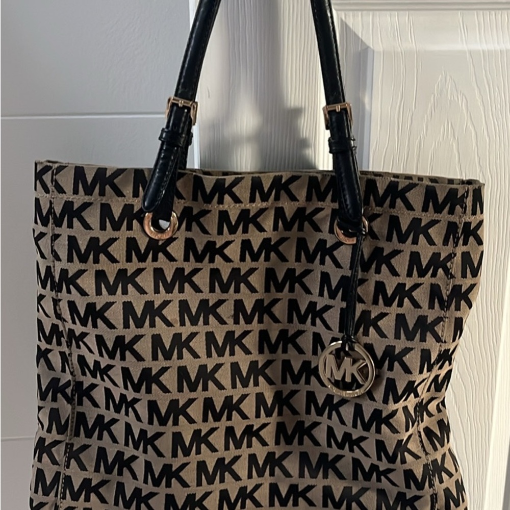 Michael Kors Black & Brown Logo Tote Bag